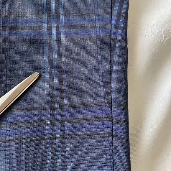 Banana Republic LOGAN Women's Wool Blend Blue Plaid‎ Dress Pants Size 2 - Picture 9 of 10